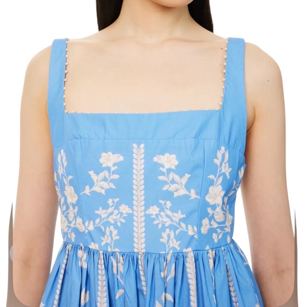 NEW AGUA x AGUA BENDITA Barbara Madera Midi Dress. Color: Blue. Size: XS. NWT - Picture 6 of 12